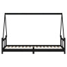Estructura de cama para niños madera de pino negro 80x200 cm 5