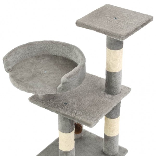 Rascador para gatos con postes de sisal 65 cm gris M 4