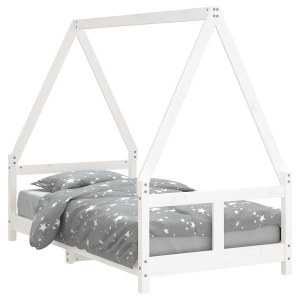Estrutura de cama infantil 80x160 cm pinho maciço branco M 2