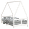 Estrutura de cama infantil 80x160 cm pinho maciço branco 2