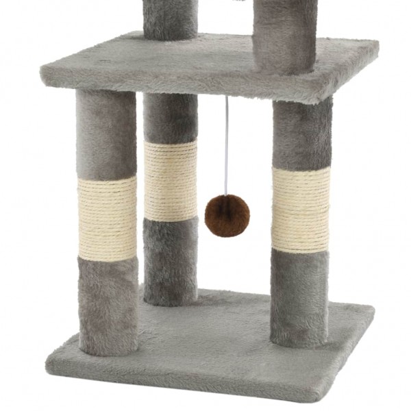 Rascador para gatos con postes de sisal 65 cm gris M 5