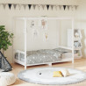 Estrutura de cama infantil 80x160 cm pinho maciço branco 1