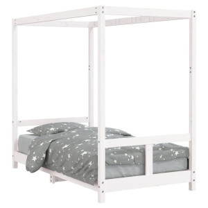 Estrutura de cama infantil 80x160 cm pinho maciço branco H