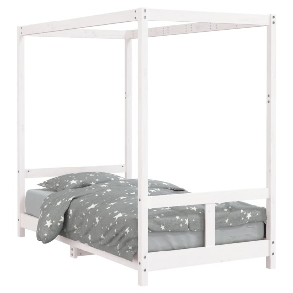 Estrutura de cama infantil 80x160 cm pinho maciço branco M 2
