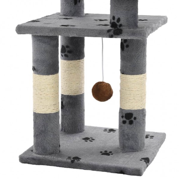 Árvore para gatos c/ postes arranhadores sisal 65 cm cinzento M 5