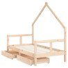 Estructura de cama infantil con cajones madera de pino 80x160cm 4