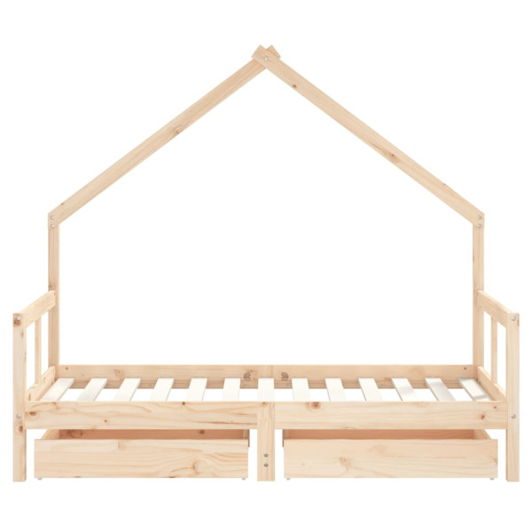 Estructura de cama infantil con cajones madera de pino 80x160cm M 5