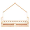 Estructura de cama infantil con cajones madera de pino 80x160cm 5