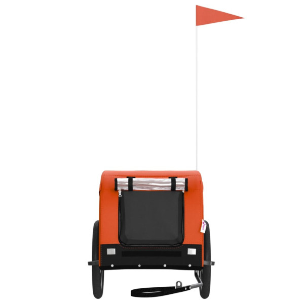 Remolque bicicleta para perros hierro tela Oxford naranja negro M 3