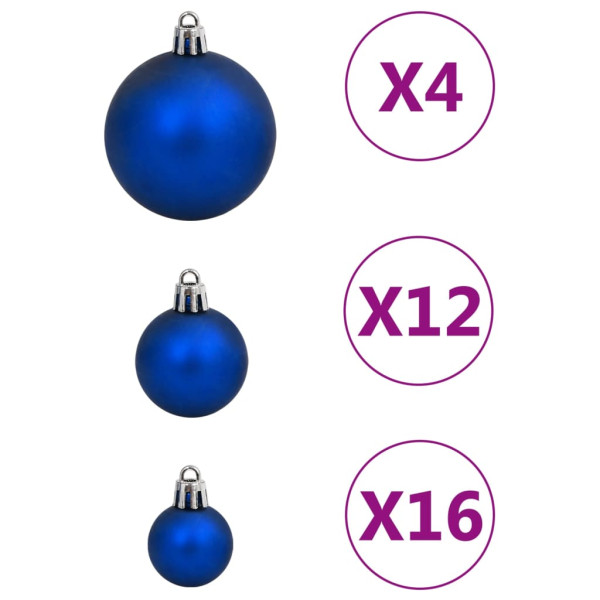 Conjunto de bolas de Natal 111 peças de poliestireno azul M 5