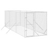Canil de exterior 2x6x2 m aço galvanizado prateado 3