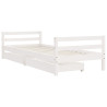 Estrutura cama infantil c/ gavetas 90x200cm pinho maciço branco 3