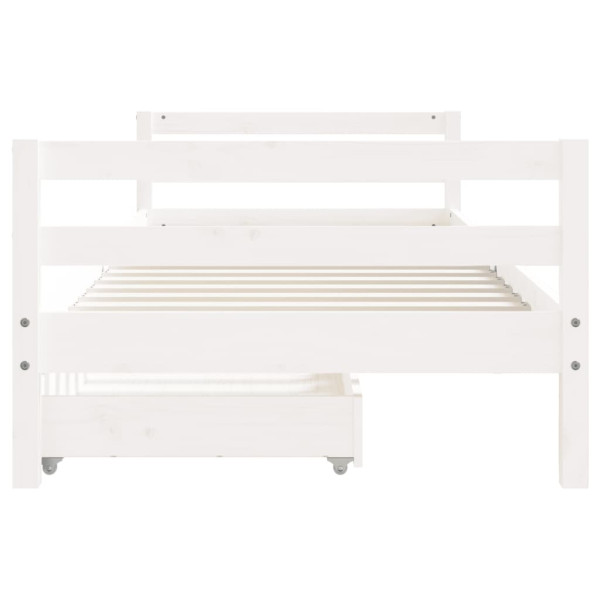 Estrutura cama infantil c/ gavetas 90x200cm pinho maciço branco M 5