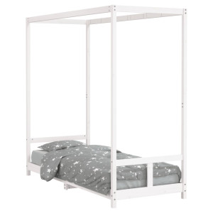 Estrutura de cama infantil 80x200 cm pinho maciço branco H
