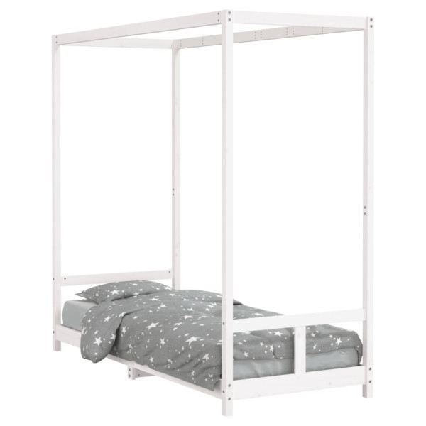 Estrutura de cama infantil 80x200 cm pinho maciço branco M 2