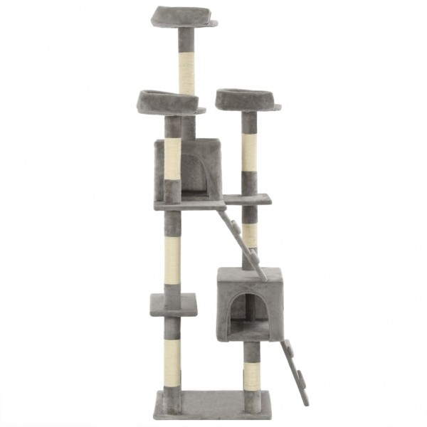 Árvore para gatos c/ postes arranhadores sisal 170 cm cinzento M 3