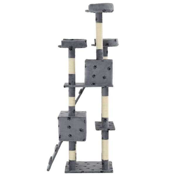 Rascador para gatos poste rascador de sisal 170 cm huellas gris M 4