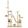 Rascador para gatos con poste de sisal 230-250 cm huellas beige 1