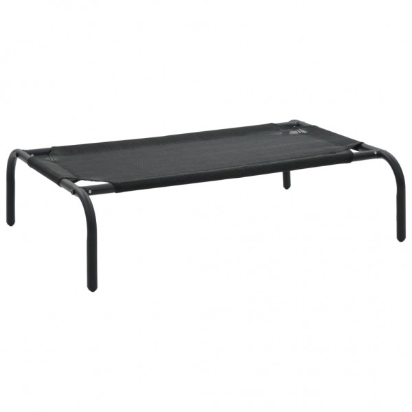 Cama de perro elevada negra textilene S D