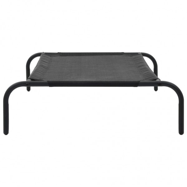 Cama de perro elevada negra textilene L M 3