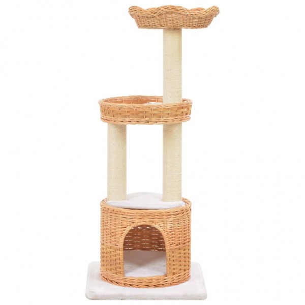 Rascador para gatos con poste de sisal madera natural de sauce M 2