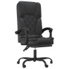 Silla de oficina reclinable masaje cuero sintético negro 2