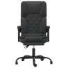 Silla de oficina reclinable masaje cuero sintético negro 3