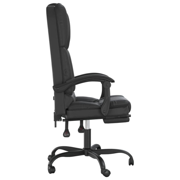 Silla de oficina reclinable masaje cuero sintético negro M 4