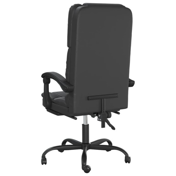 Silla de oficina reclinable masaje cuero sintético negro M 5