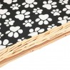Cesto para cães com almofadão 50x33x30 cm salgueiro genuíno 5