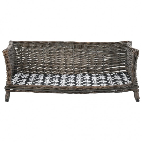 Cesta para perros con cojín sauce natural gris 90x54x35 cm M 2