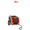 Remolque bicicleta para perros hierro tela Oxford naranja gris 3