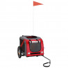 Remolque de bicicleta para perros hierro tela Oxford rojo gris 3