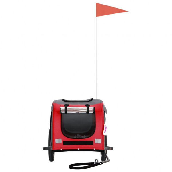 Reboque bicicleta animais tecido oxford/ferro vermelho/cinzento M 4