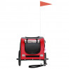 Reboque bicicleta animais tecido oxford/ferro vermelho/cinzento 4