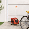 Remolque de bicicleta para perros hierro y tela Oxford naranja 1