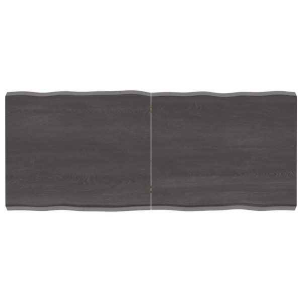 Tablero mesa madera tratada roble borde natural gris 120x50x6cm D