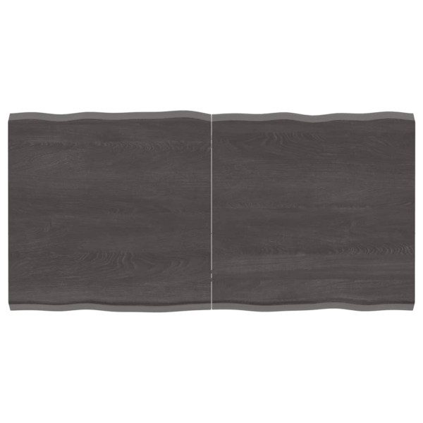 Tablero mesa madera tratada roble borde natural gris 120x60x4cm D