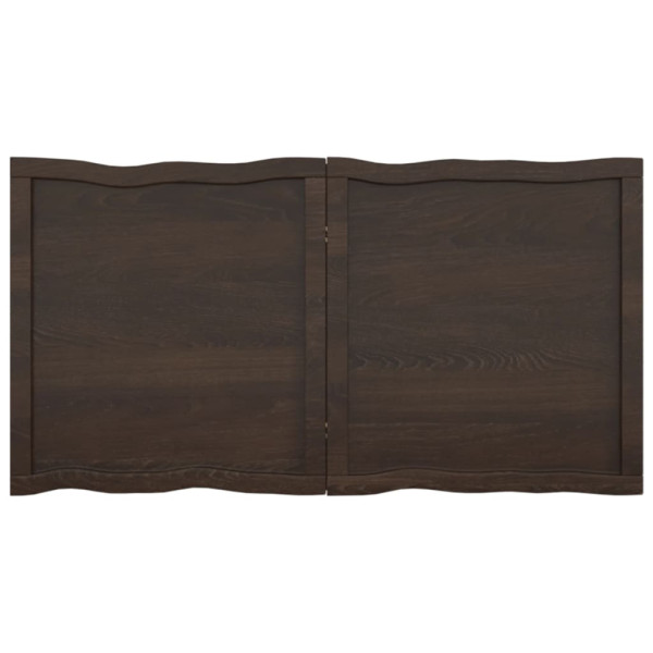 Tablero mesa madera tratada roble borde natural gris 120x60x4cm M 3