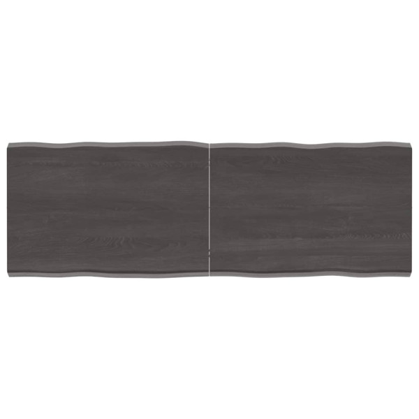 Tablero mesa madera tratada roble borde natural gris 140x50x4cm D