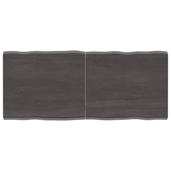 Tablero mesa madera tratada roble borde natural gris 140x60x4cm D