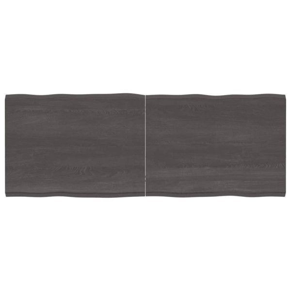 Tablero mesa madera tratada roble borde natural gris 160x60x4cm D