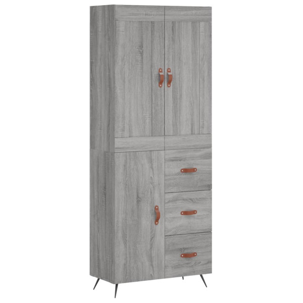 Aparador alto madera contrachapada gris sonoma 69.5x34x180 cm M 2