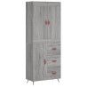 Aparador alto madera contrachapada gris sonoma 69.5x34x180 cm 2