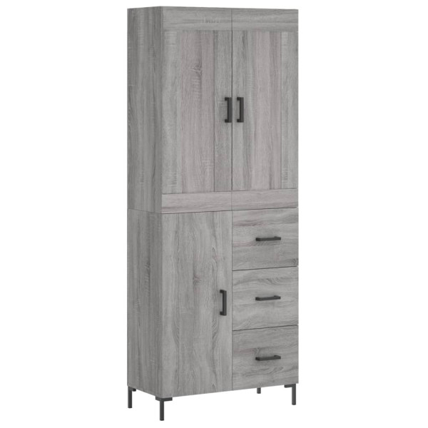 Aparador alto madera contrachapada gris sonoma 69.5x34x180 cm M 2