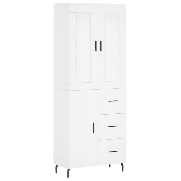 Aparador alto madera contrachapada blanco 69.5x34x180 cm M 2