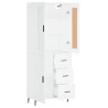 Aparador alto madera contrachapada blanco 69.5x34x180 cm 4
