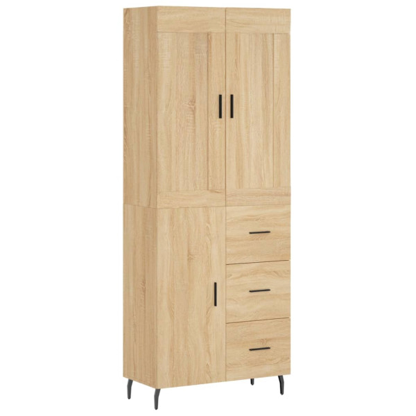 Aparador alto madera contrachapada color roble 69.5x34x180 cm M 2