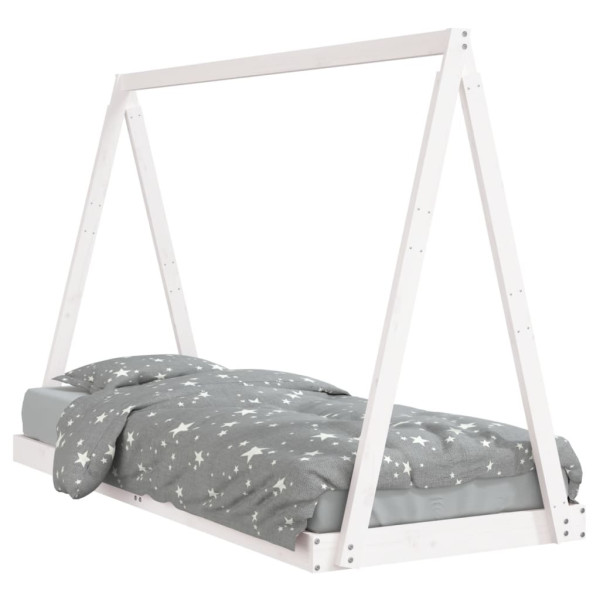 Estrutura de cama infantil 80x200 cm pinho maciço branco M 2