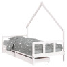 Estructura cama infantil y cajones madera pino blanco 90x190 cm 2